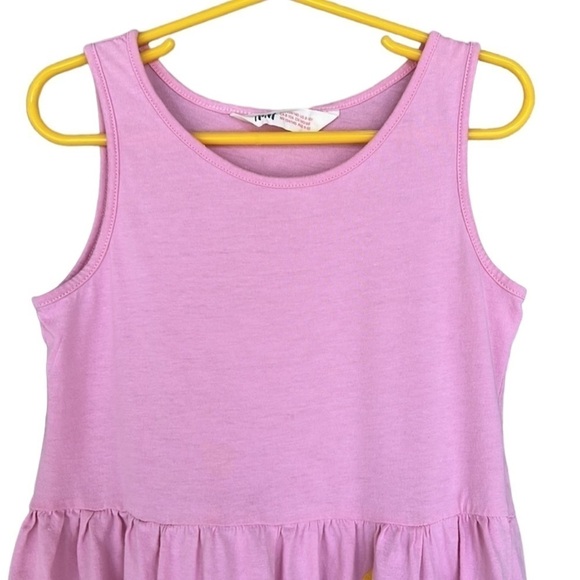 H&M Girls Pink Sleeveless Sundress Dog Cat Bird Floral Graphic 8/10Y - Picture 3 of 11